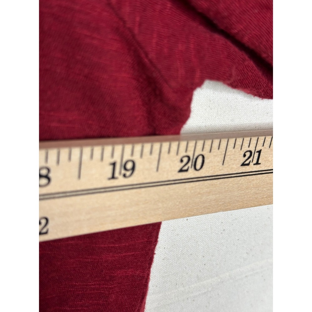 Lucky Brand Long Sleeve Lace Trim Henley Top size Large Burgundy Red - Picture 5 of 6
